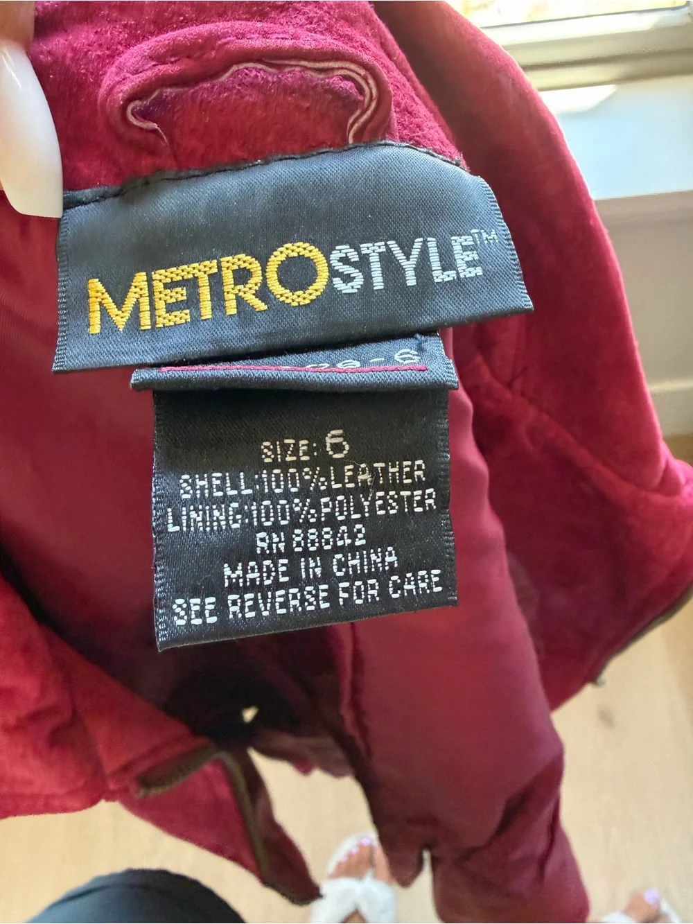metrostyle Magenta Suede Zip-Front Blazer